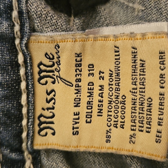 MISS ME Floral Lace Embellished Distressed Mid-rise Cuffed Skinny Denim Jeans - Picture 4 of 16